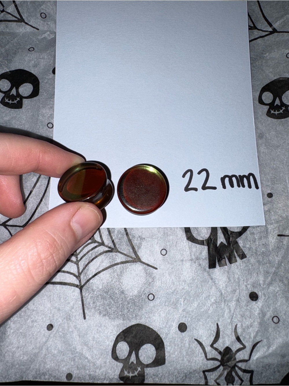 22mm Brown Glass Green Reflect Gauges